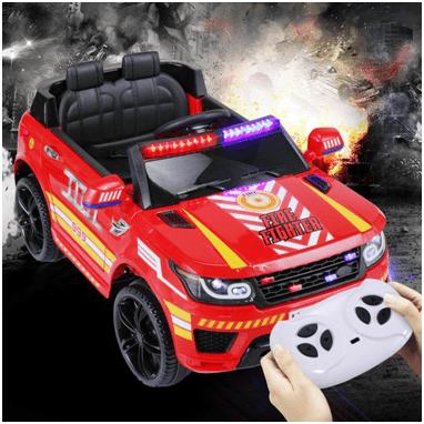 12V Red Police Kid’S Ride-on RC